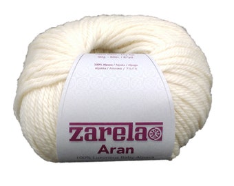 Zarela ARAN *Super Soft* 100% Luxurious Baby Alpaca Yarn Wool - Fawn Cream