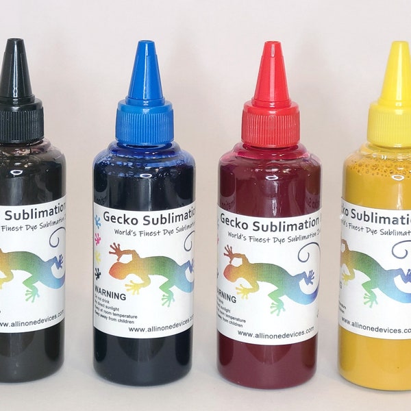 Gecko Sublimation Ink For Epson (4) 100ml Bottles Free Shipping