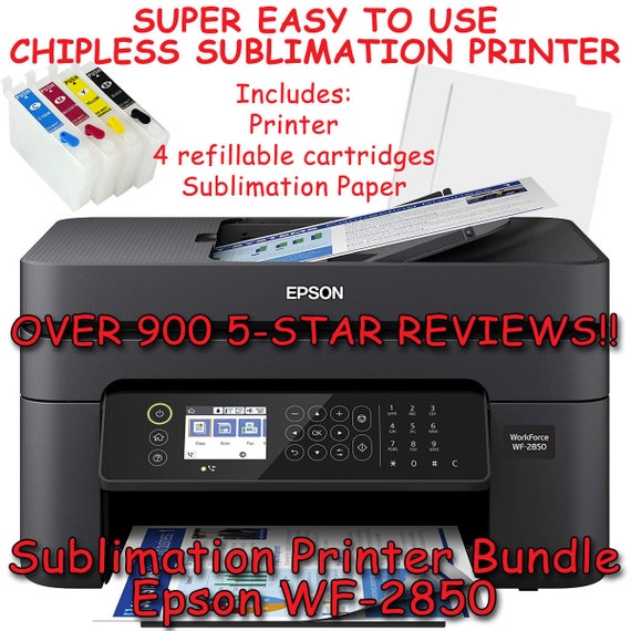 Paquete de impresoras de sublimación Epson WF-2850 CHIPLESS | Etsy México