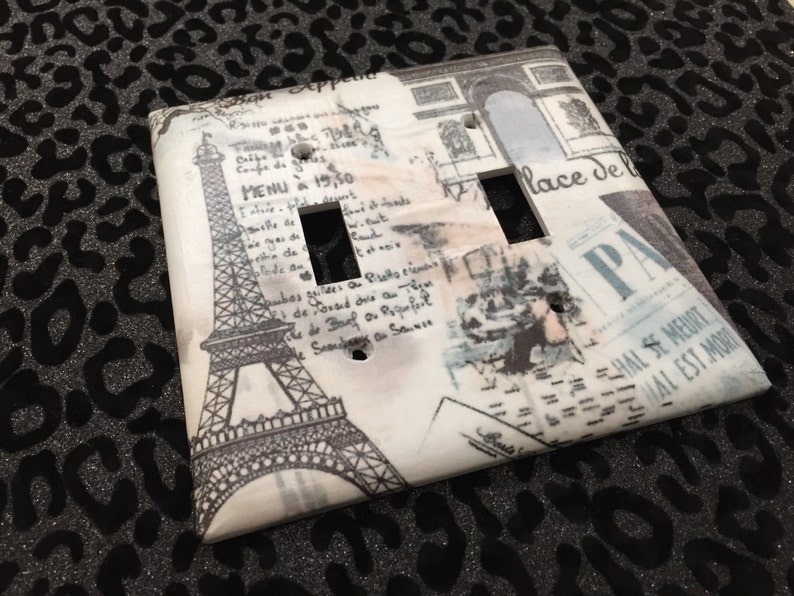 Eiffel Tower Paris Themed Custom Light Switch Plate Cover Home Decor Choose Cover Type image 2