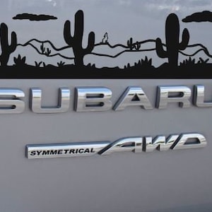 7" Desert Cactus Decal, Car Emblem Graphic, Sticker for Trunk Rear, Crosstrek Decal