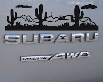 7" Desert Cactus Decal, Car Emblem Graphic, Sticker for Trunk Rear, Crosstrek Decal