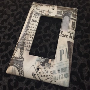 Eiffel Tower Paris Themed Custom Light Switch Plate Cover Home Decor Choose Cover Type image 4