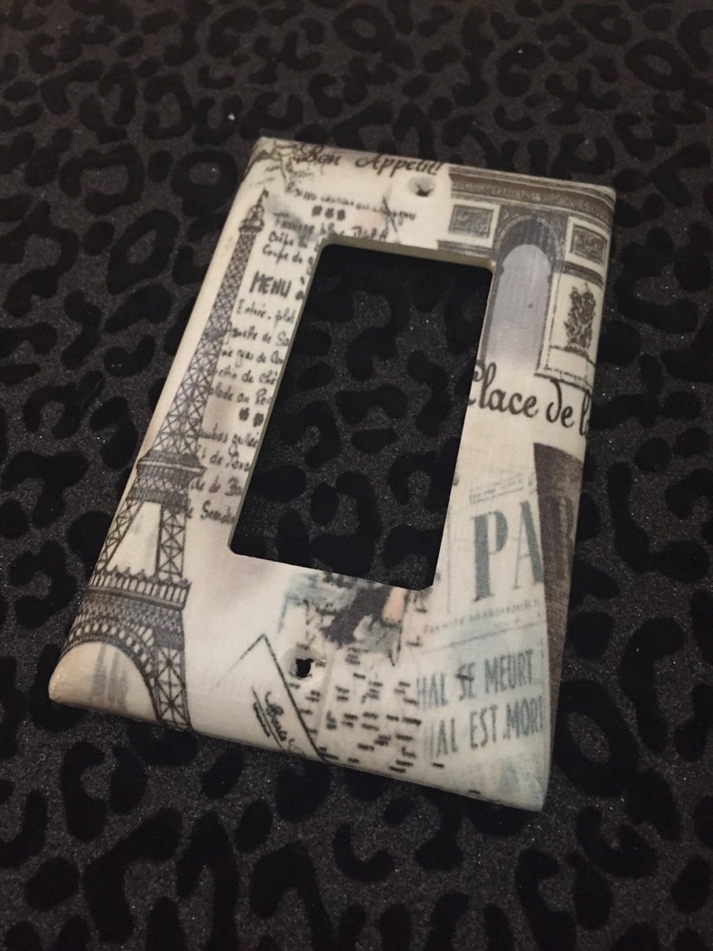 Eiffel Tower Paris Themed Custom Light Switch Plate Cover Home Decor Choose Cover Type image 4