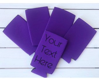 Custom Text Slim Can Cooler- Personalized Can Hugger- Personalized Slim Can Sleeve- Bachlorette Party Favor - Bridal Party Favor