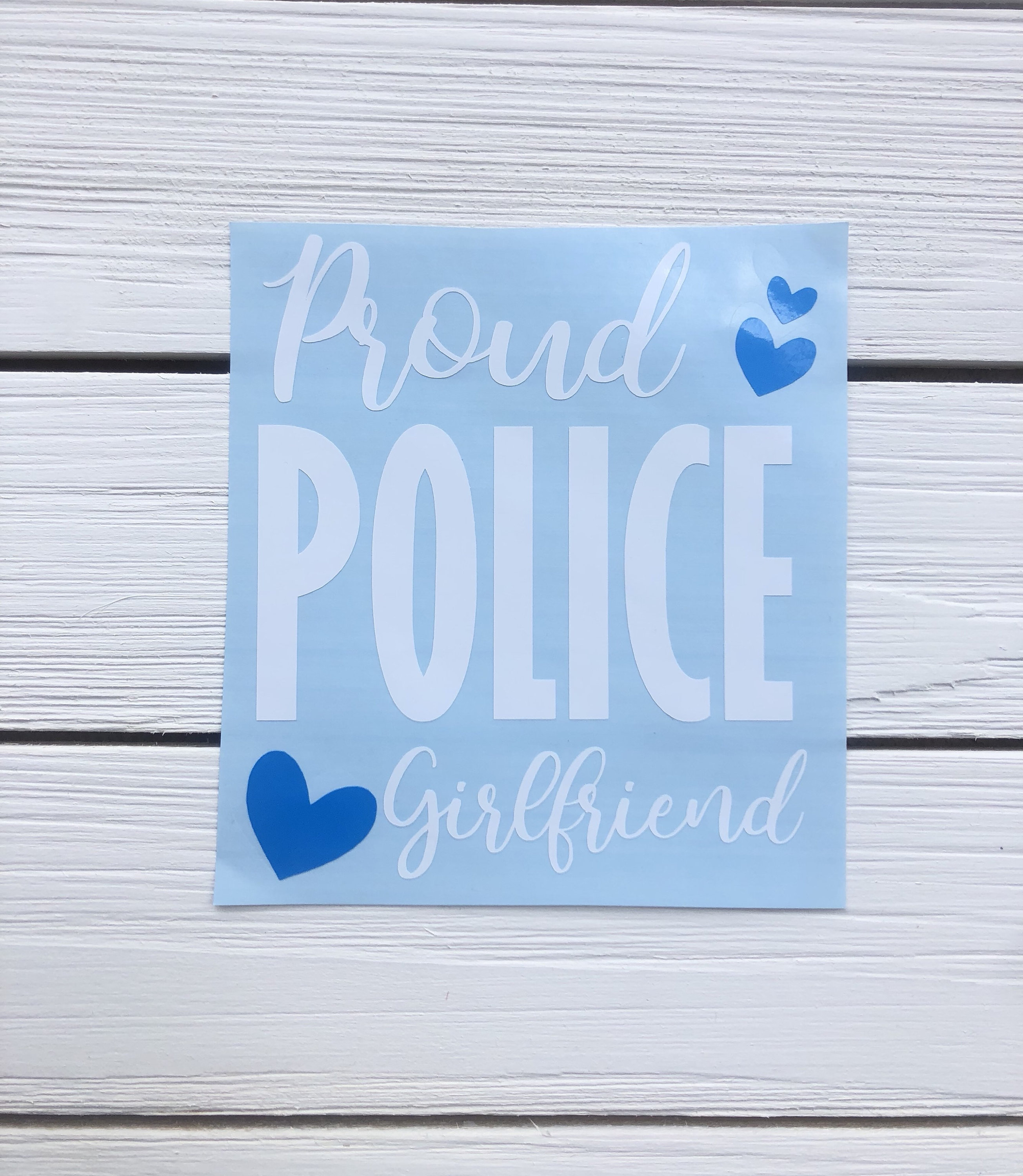 Police Girlfriend Car Decal- Proud Police GF- Blue Line Decal- Vinyl ...