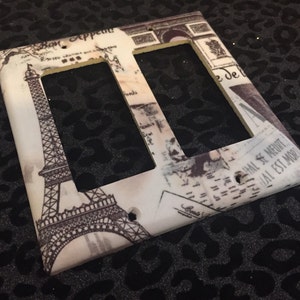 Eiffel Tower Paris Themed Custom Light Switch Plate Cover Home Decor Choose Cover Type image 3