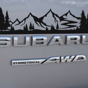 7&quot; Mountain Tree Adventure  Decal, Car Emblem Graphic, Sticker for Trunk Rear, Crosstrek Decal