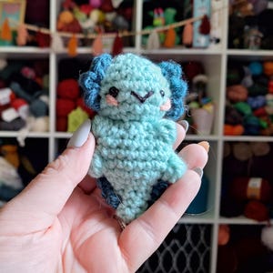 Crocheted Axolotl Amigurumi Plush Desk Buddy