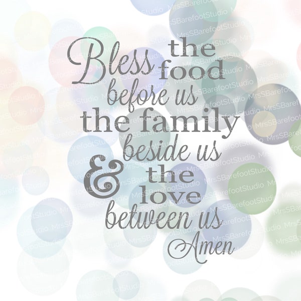 Bless the Food Before Us Printable - Etsy