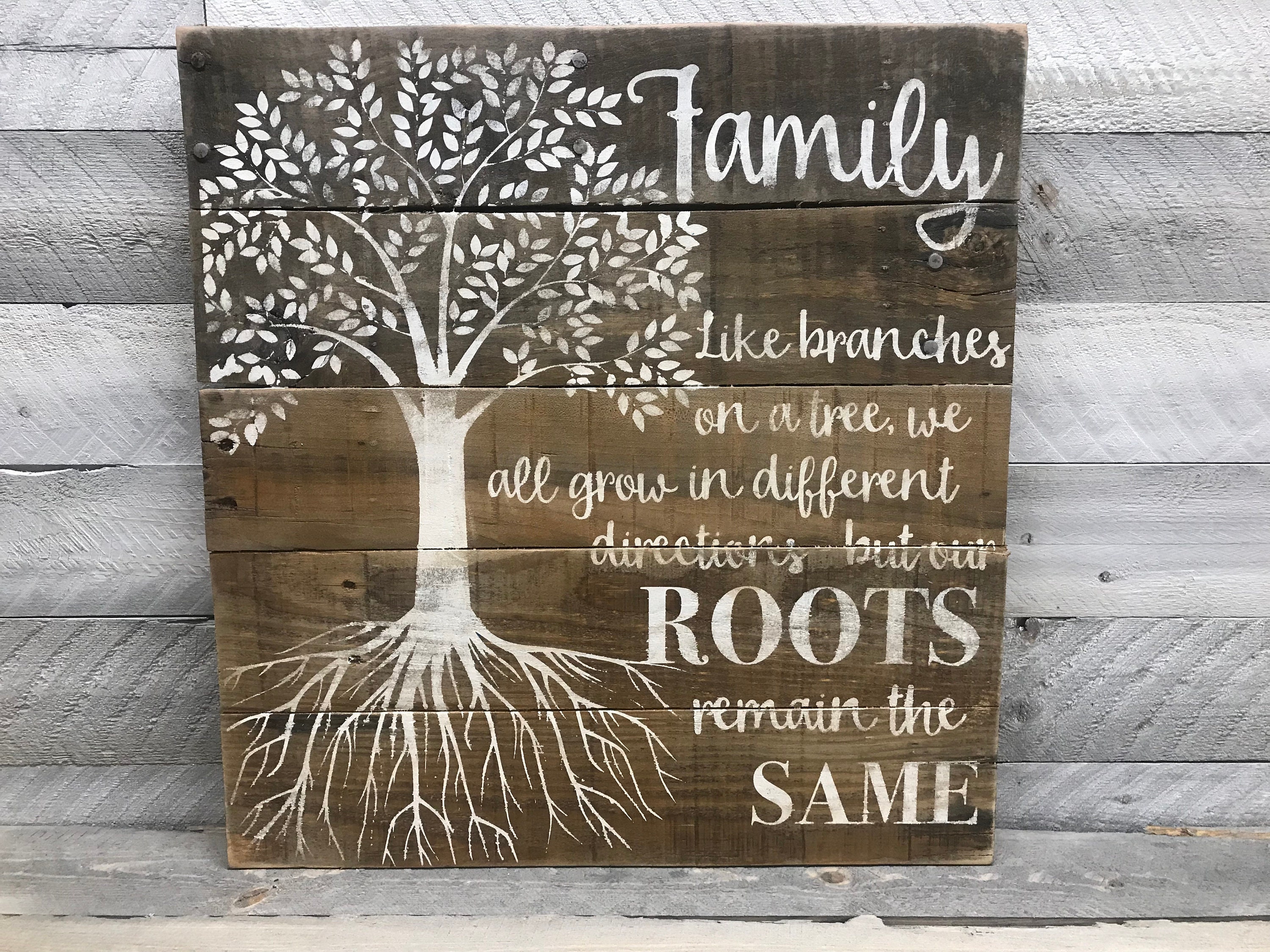 Wooden Family Sign Family Tree Like Branches on a Tree | Etsy