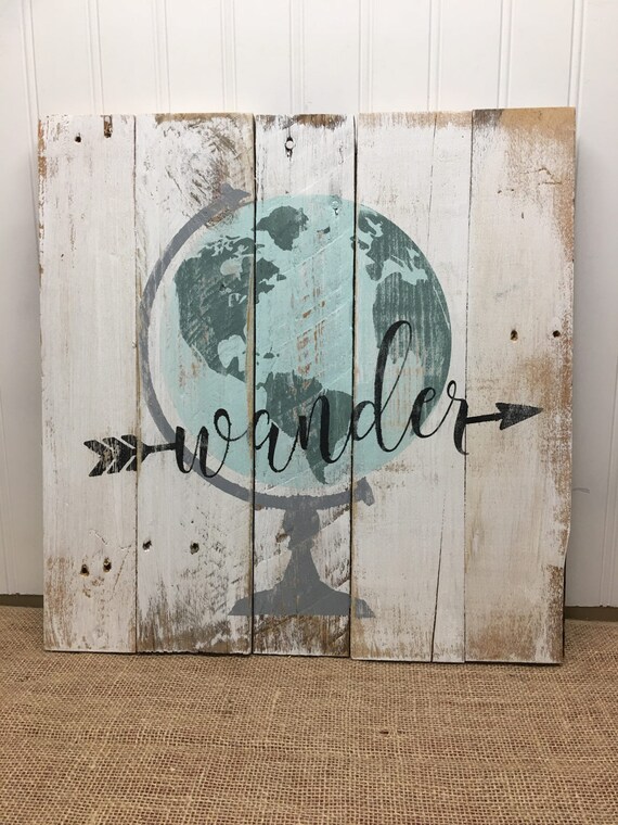 Rustic Pallet Wall Art Wander Pallet Sign Wood Wall Sign Etsy