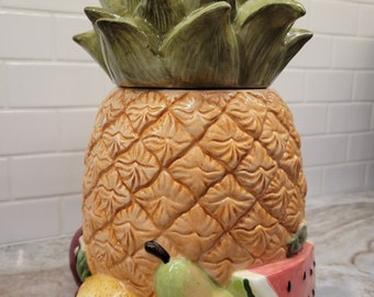 Rare  Vintage Susan Wiget Pineapple Cookie Jar