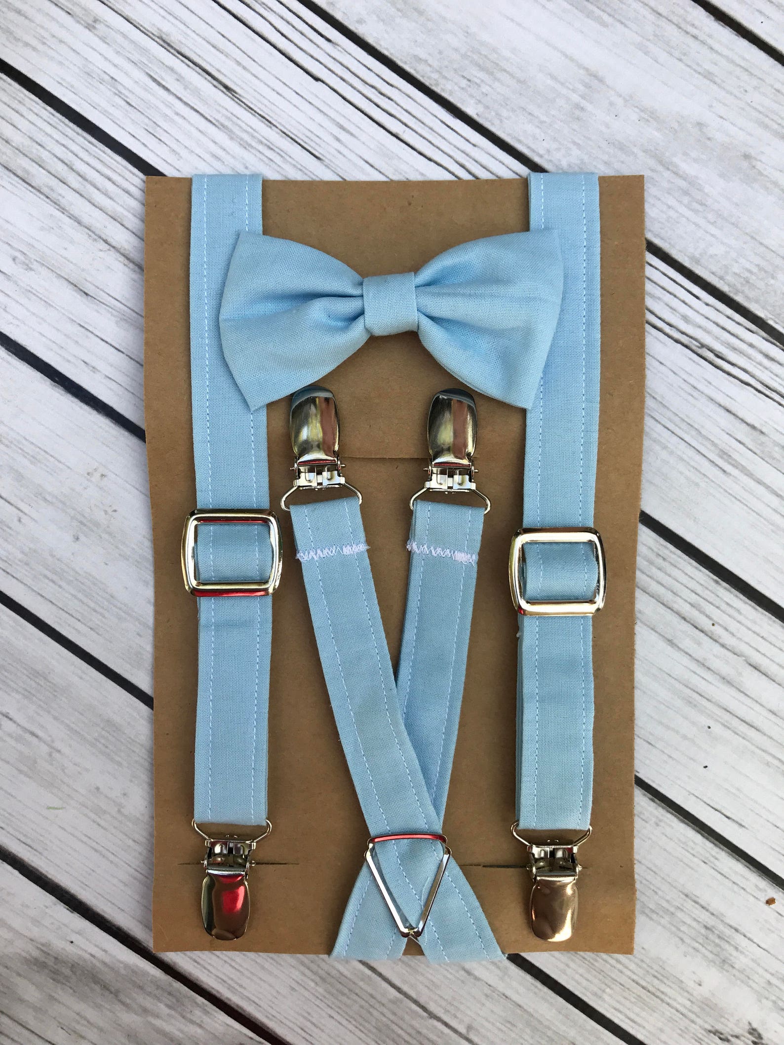 Light Blue Bow Tie Suspenders OR the Set PAY ATTENTION Etsy