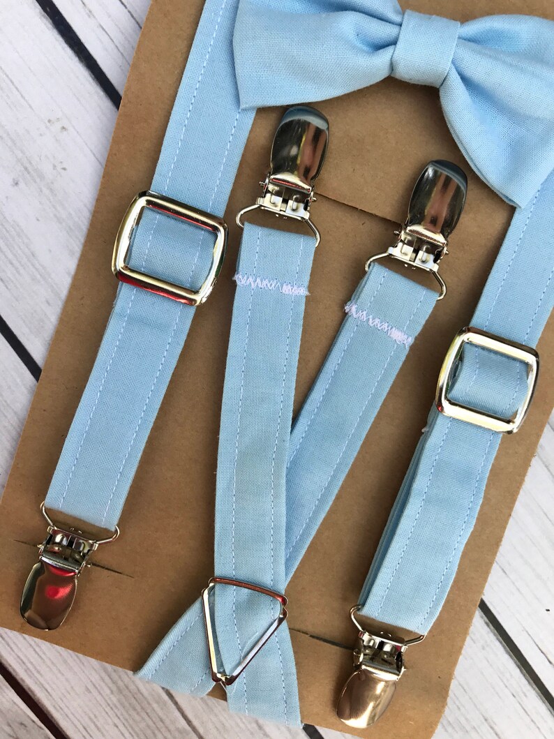 Light Blue Bow Tie Suspenders OR the Set PAY ATTENTION Etsy