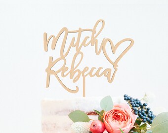 Custom Wedding Cake Topper, Personalized Cake Topper, Bride and Groom Cake Topper, Engagement Cake Topper, Bridal Shower Cake Topper