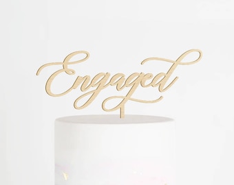 Engaged Cake Topper, Engagement Cake Topper, We're Engaged Cake Topper, Engagement Party Decor, Bridal Shower Cake Topper, Engaged