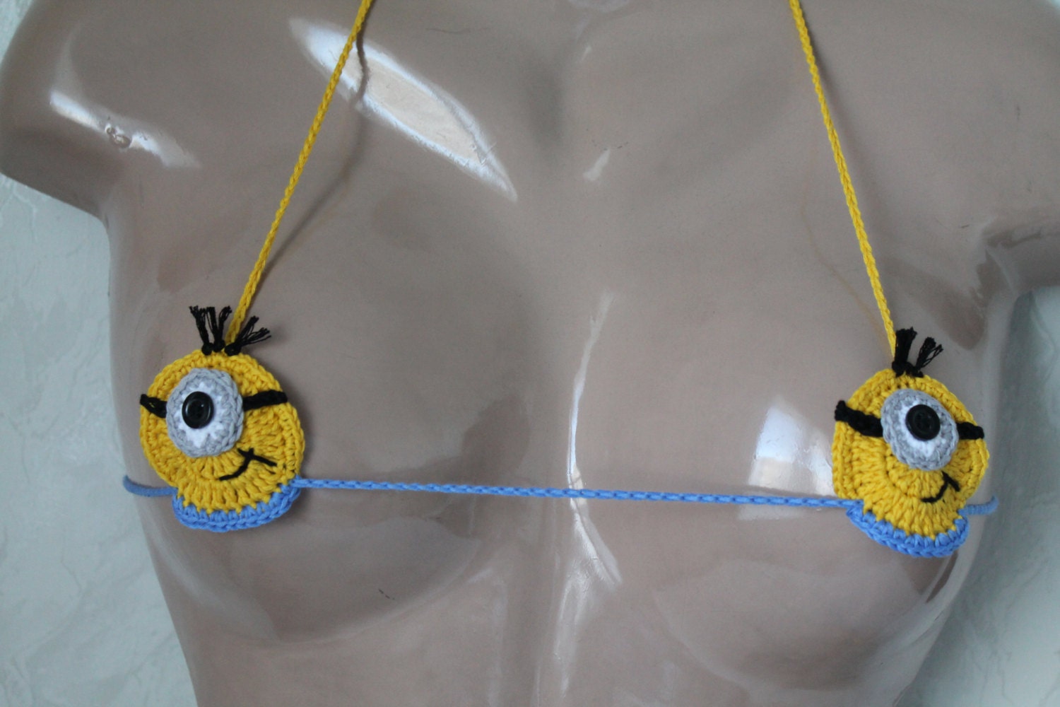 Crochet Minion Open Bra, Erotic Lingerie - Etsy