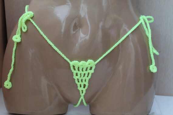 Neon erotic Thong, erotic lingerie, Thong crochet, g-string crochet, Croche...