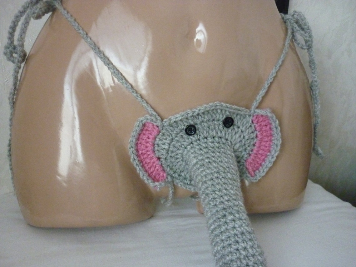 Crochet Elephant Sexy Men's Thong, Men Thongs, String Handmade, Men