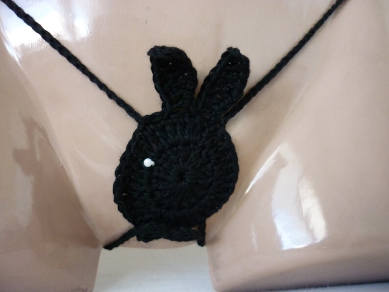 Playboy Thong erotic lingerie Bunny crochet g-string image 1.