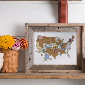 Desk Size Scratch Your Travels State Flowers USA Map | Small Scratch Off Map | Travel United States Gift |  Present Birthday