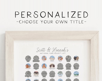 Personalized National Parks Scratch Off Poster: US Travel Bucket List