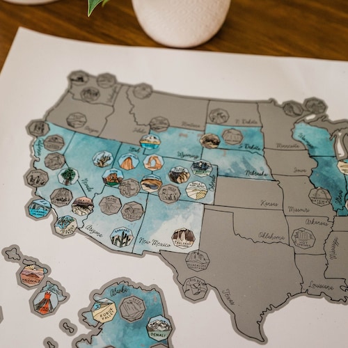 Scratch Your Travels® US National Parks USA Scratch off Map Etsy