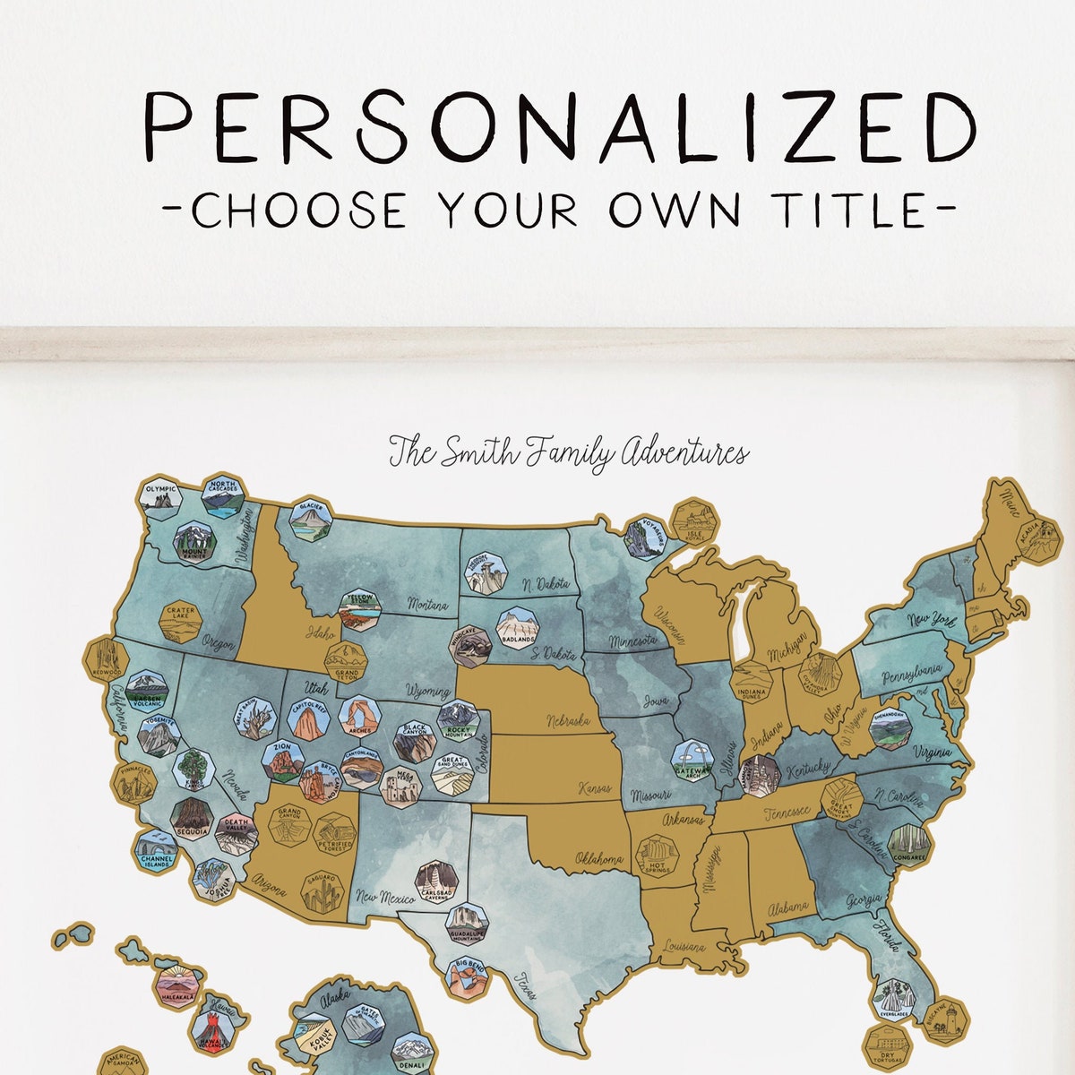 Personalized National Parks Scratch off USA Map: Family Travel Gift - Etsy