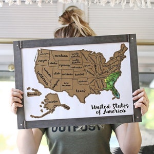 Watercolor USA Scratch Off Map: Interactive Travel Tracker Gift