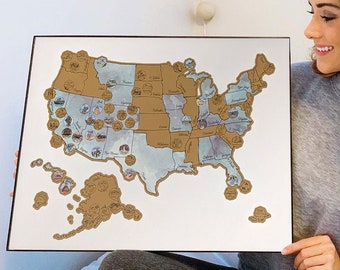 US National Parks Scratch Off Map: USA Travel Tracker Map
