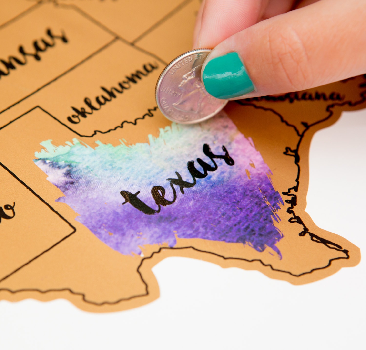 Scratch Your Travels Aquarelle Usa Carte | Scratch Off Map Voyage États-Unis Cadeau Anniversaire Vac