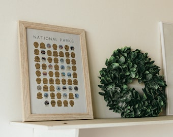 National Parks Scratch Off Poster: USA Travel Bucket List Gift