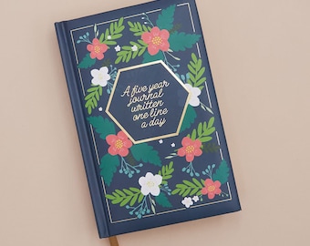Five Year Journal: Floral One Line A Day Diary