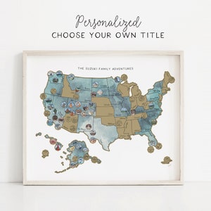 63 parcs - Carte personnalisée des parcs nationaux des États-Unis | Impression à gratter | Parcs nationaux des États-Unis | Voyage en camping-car, cadeau familial