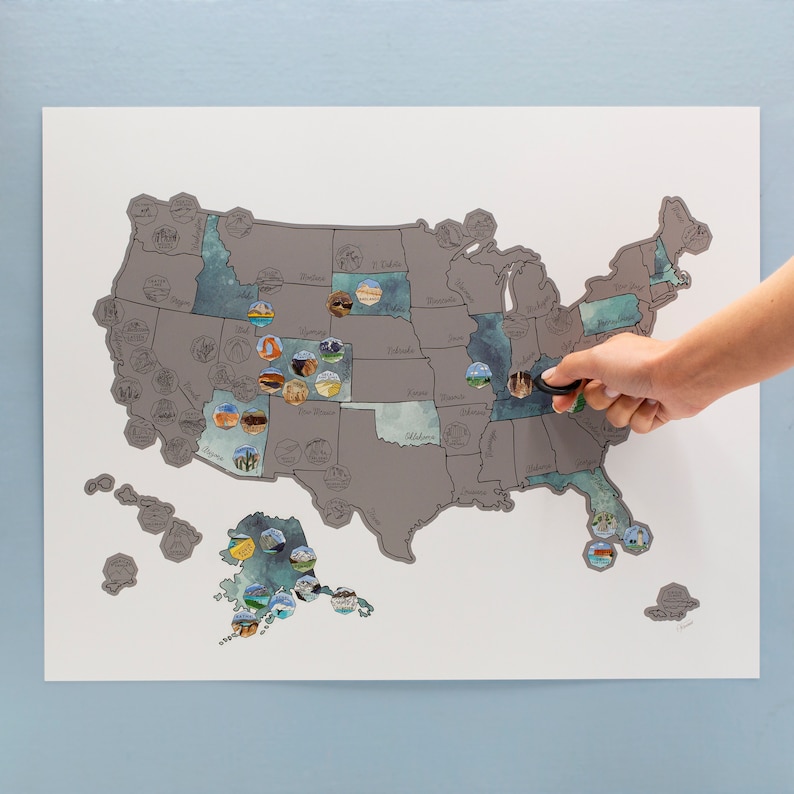 Scratch Your Travels® US National Parks USA Scratch off Map Etsy