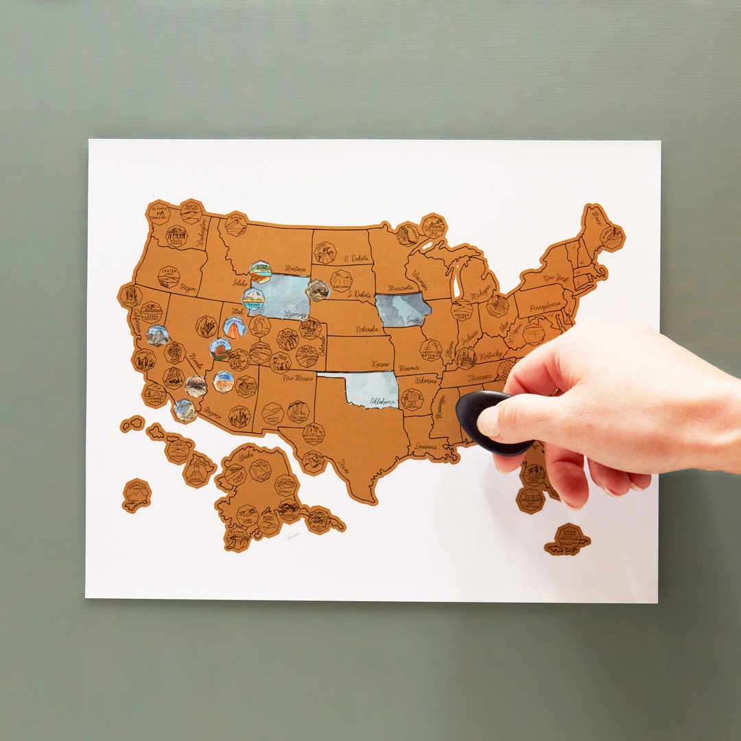 Scratch Your Travels® US National Parks USA Scratch off Map Etsy