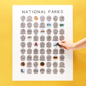 Personalized National Parks Poster Bucket list Scratch Off Print United States Holiday RV Travel Family Gift image 4