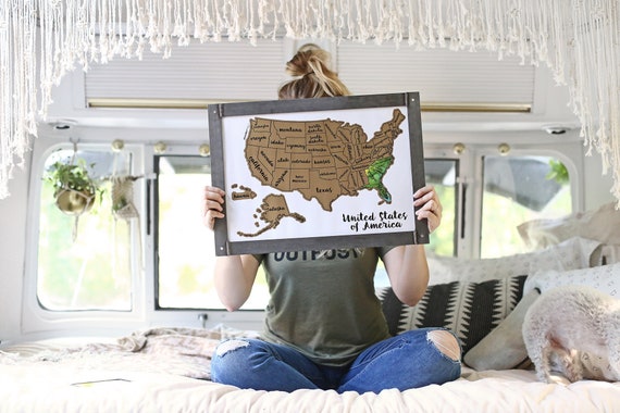 Rasca tus viajes Acuarela Mapa de EE. UU. / Mapa rascador / Viajes