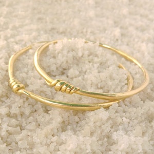 Decorated 18k gold bangle, Stackable bangle, Women chunky bracelet image 2