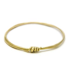 Decorated 18k gold bangle, Stackable bangle, Women chunky bracelet image 4