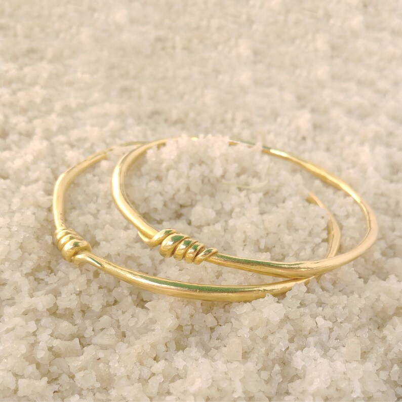 Decorated 18k gold bangle, Stackable bangle, Women chunky bracelet image 2