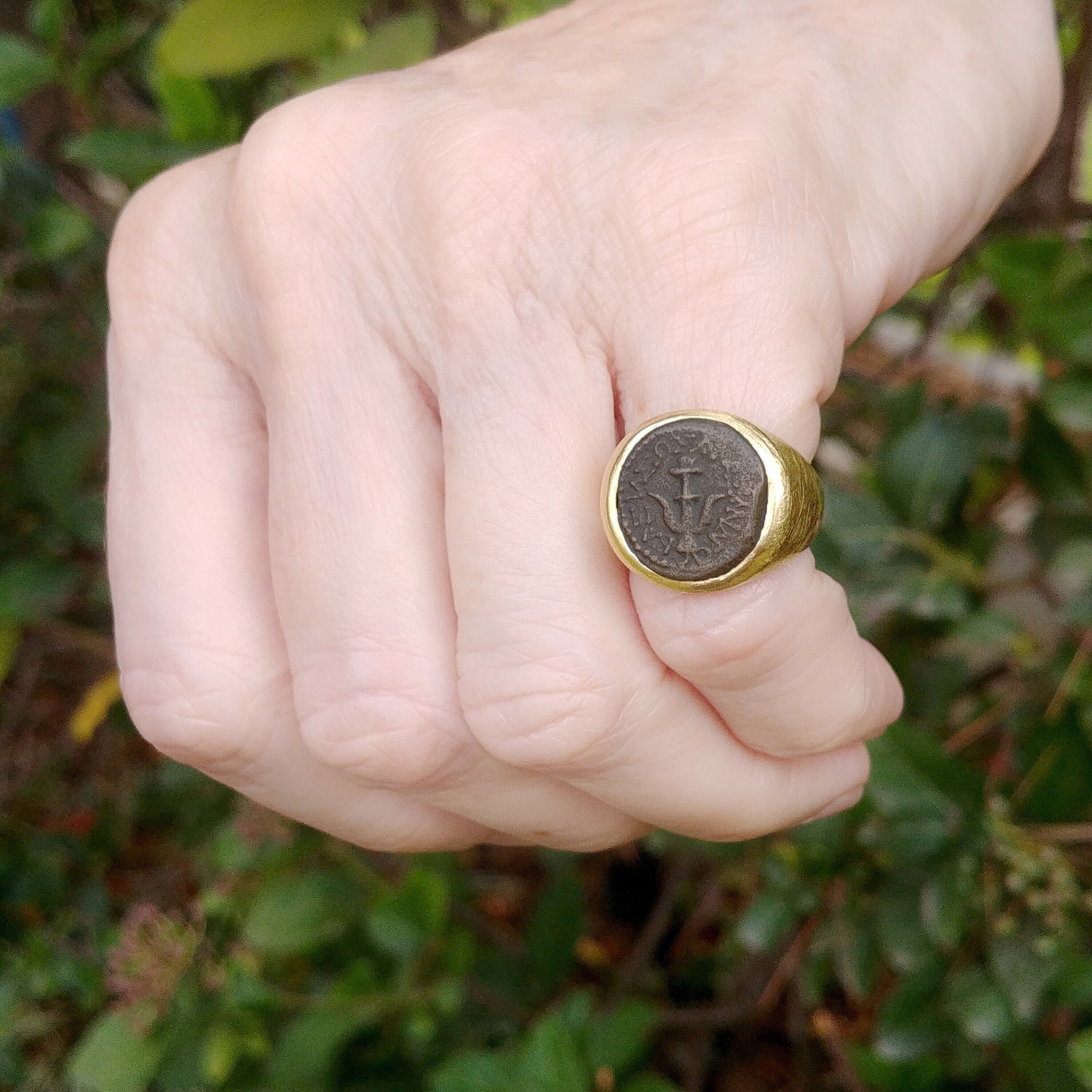 Coin pinky best sale ring