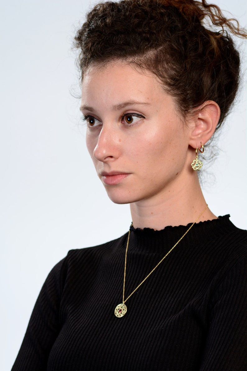 Engagement Jewelry Set Necklace and Ring Set in 14K Yellow Etsy