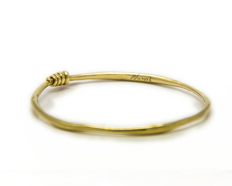 Decorated 18k gold bangle, Stackable bangle, Women chunky bracelet image 8