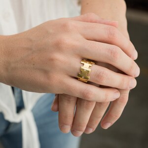 Gold Art deco Diamond band, 18k gold Wedding ring, Yellow Gold diamonds band image 7