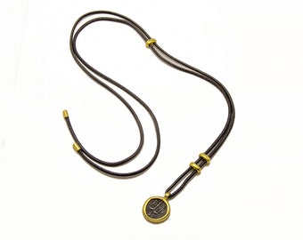 18k gold coin pendant necklace, Gold tie necklace, Charm pendant necklace