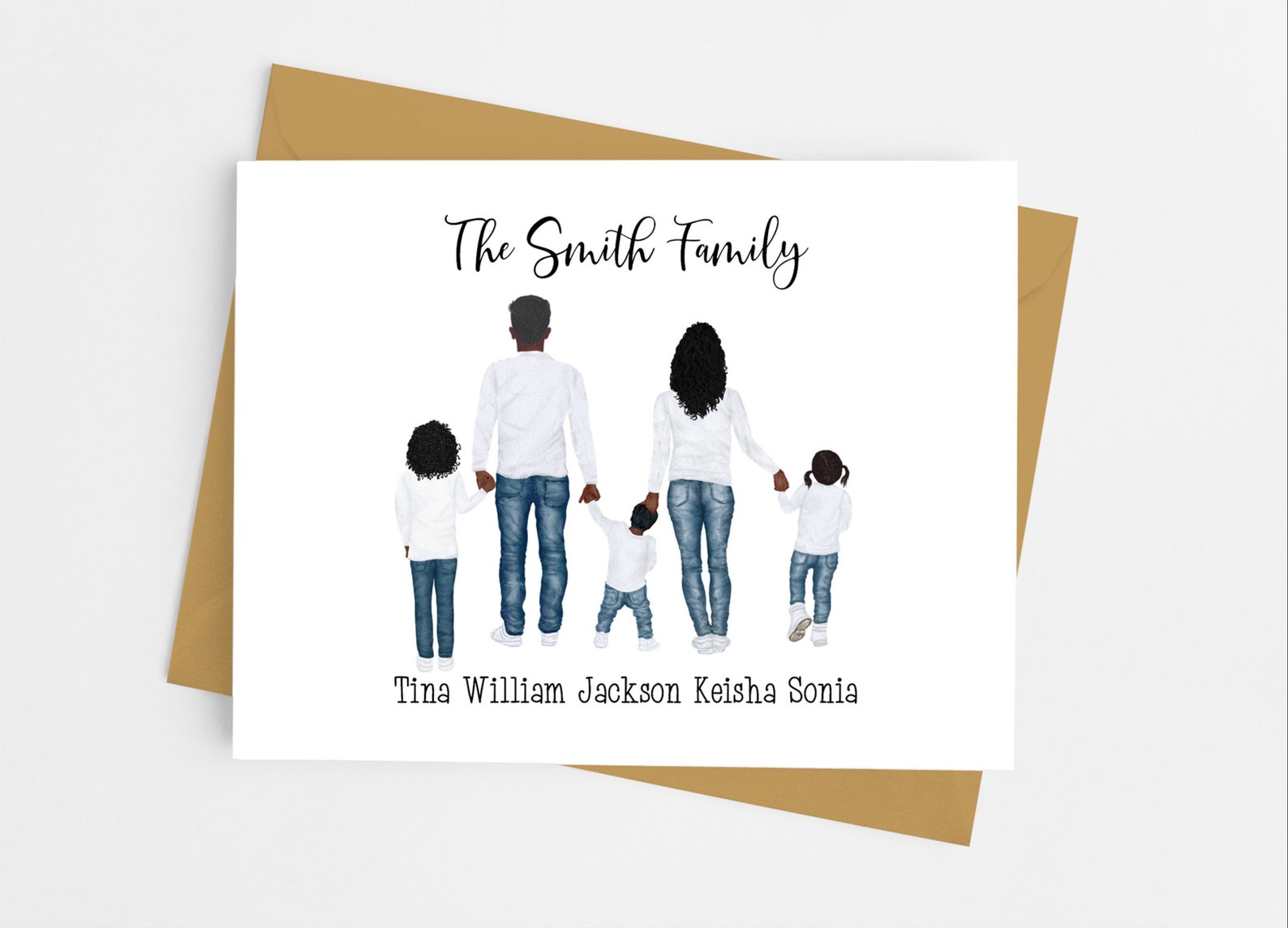 Personalized Family Note Cards Blank Folded Note Cards With Etsy