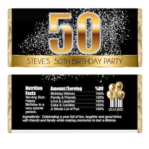 Birthday Party Favors, Personalized Candy Wrappers, Adult Birthday Party Favors, 40th, 50th, 60th, Pack of 20 Custom Labels for Hershey Bars