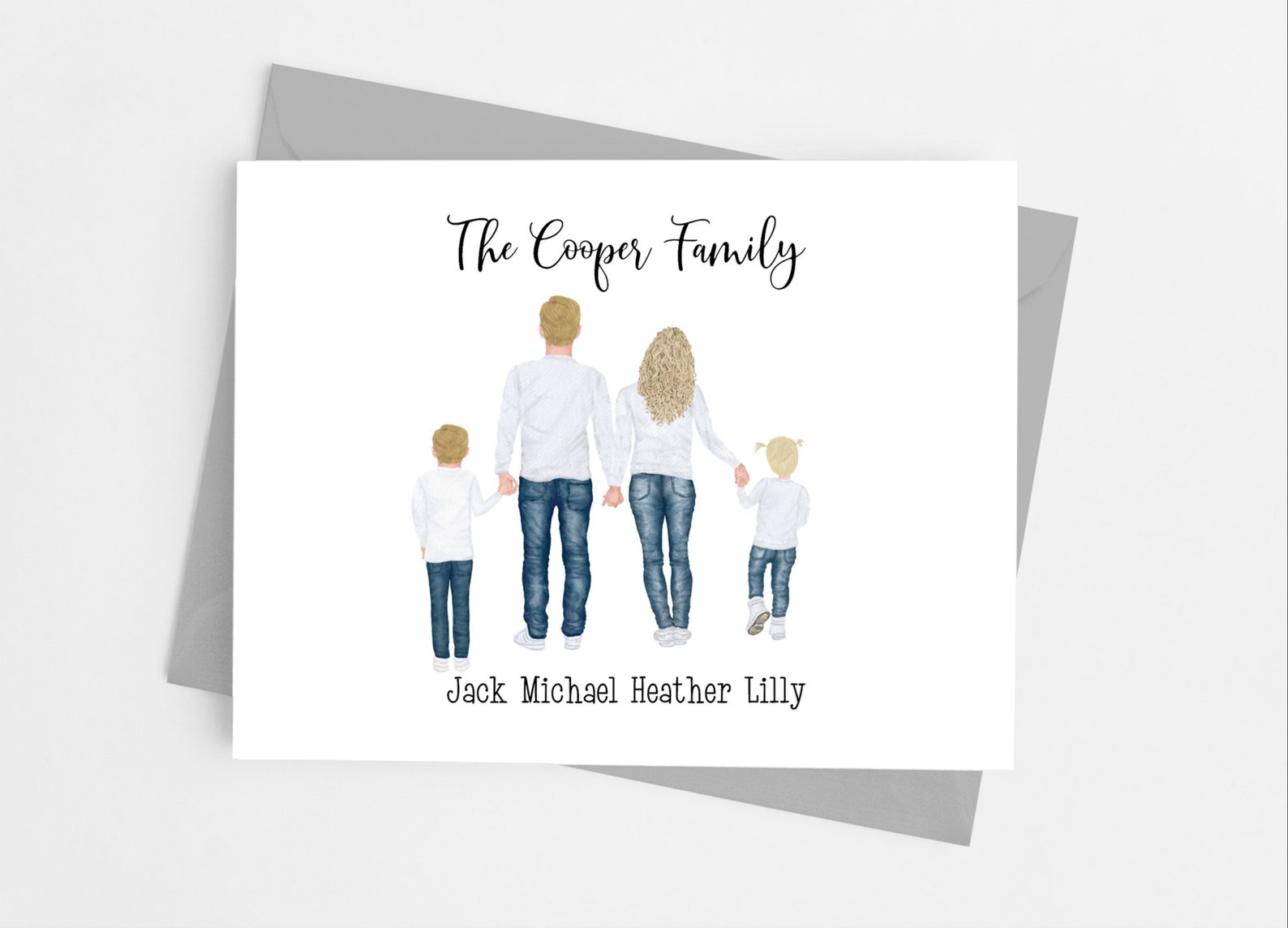 Personalized Family Note Cards Blank Folded Note Cards With Etsy